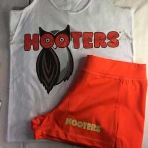 New Hooters Girl 2Pc Uniform Outfit Size Small Cotton Spandex Halloween Costume